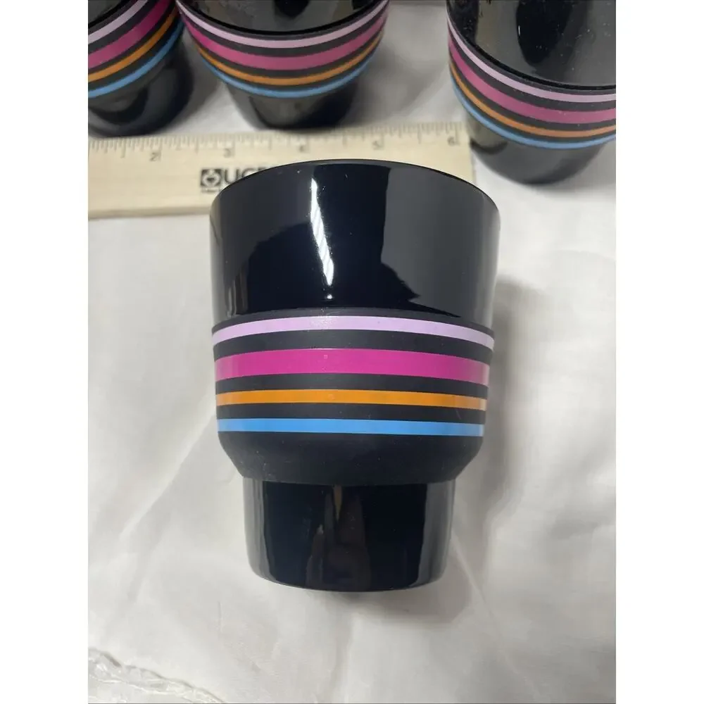 Nespresso Set of 4 Black Lungo Cups Geckeler Michels Touch Collection D1722